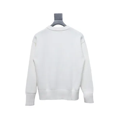 AMI PARIS 21FW Heart Embroidered Crew Neck Sweater White 02