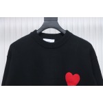 AMI PARIS 21FW Heart Embroidered Crew Neck Sweater Black