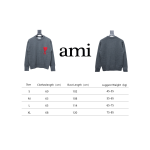 AMI PARIS 21FW Heart Embroidered Crew Neck Sweater Grey
