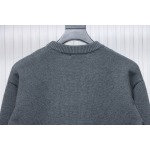 AMI PARIS 21FW Heart Embroidered Crew Neck Sweater Grey