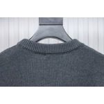 AMI PARIS 21FW Heart Embroidered Crew Neck Sweater Grey