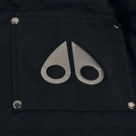 Moose Knuckles Feather Down Hooded Debbie Bomber Black Jacket White Wool Collar（NFC)