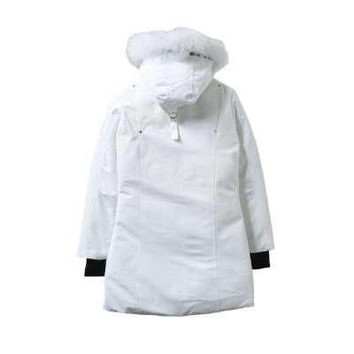  Moose Knuckles Women's Debbie Down Bomber Jacket W/ Fur White 02