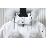  Moose Knuckles Women's Debbie Down Bomber Jacket W/ Fur White