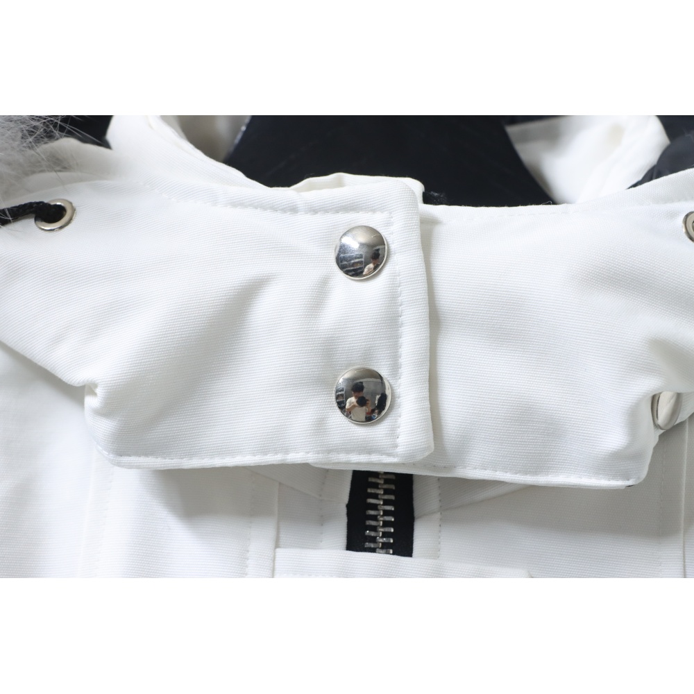 Moose Knuckles Women's Debbie Down Bomber Jacket W/ Fur White