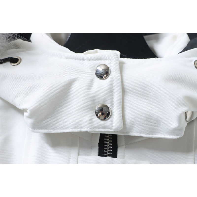  Moose Knuckles Women's Debbie Down Bomber Jacket W/ Fur White