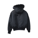 Moose Knuckles Men's Balistic Bomber Zip-Up Fur Jacket Black