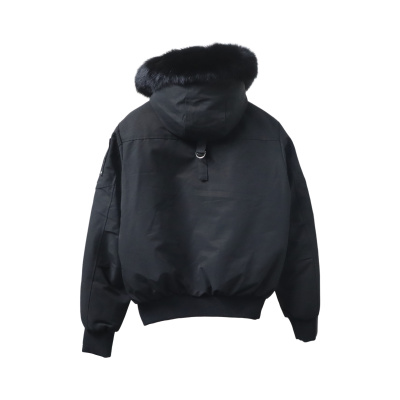 Moose Knuckles Men's Balistic Bomber Zip-Up Fur Jacket Black 02