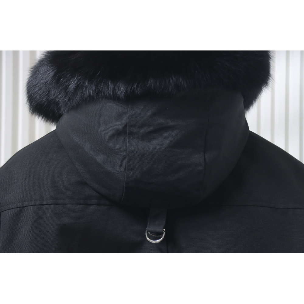 Moose Knuckles Men's Balistic Bomber Zip-Up Fur Jacket Black