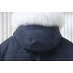 Moose Knuckles Men's Balistic Bomber Zip-Up Fur Jacket Dark Blue