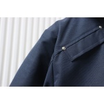 Moose Knuckles Men's Balistic Bomber Zip-Up Fur Jacket Dark Blue