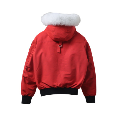 Moose Knuckles Men's Balistic Bomber Zip-Up Fur Jacket Red 02