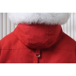 Moose Knuckles Men's Balistic Bomber Zip-Up Fur Jacket Red