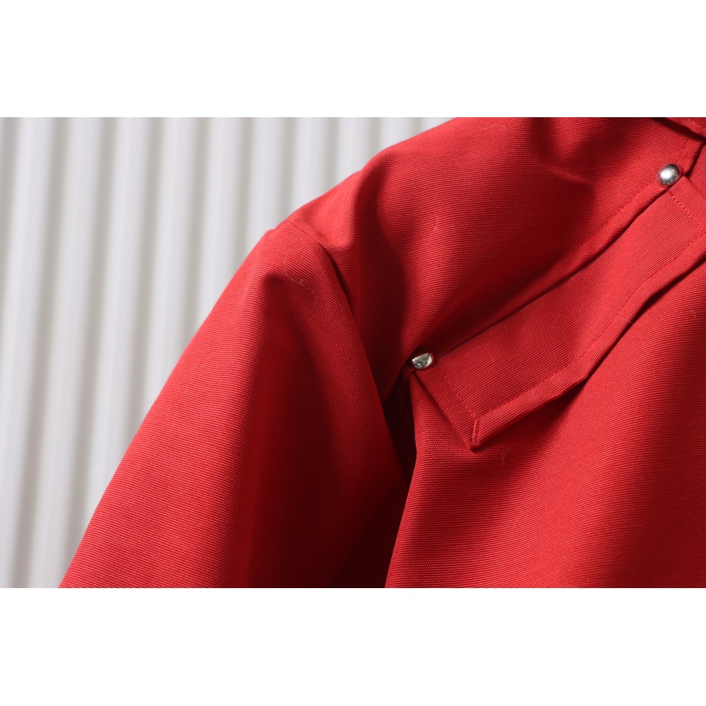 Moose Knuckles Men's Balistic Bomber Zip-Up Fur Jacket Red