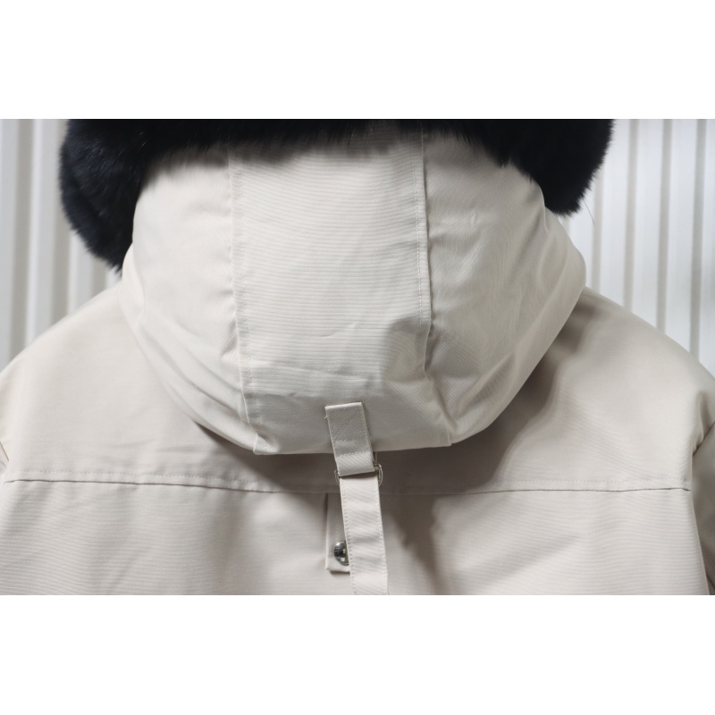 Moose Knuckles Men's Balistic Bomber Zip-Up Fur Jacket White