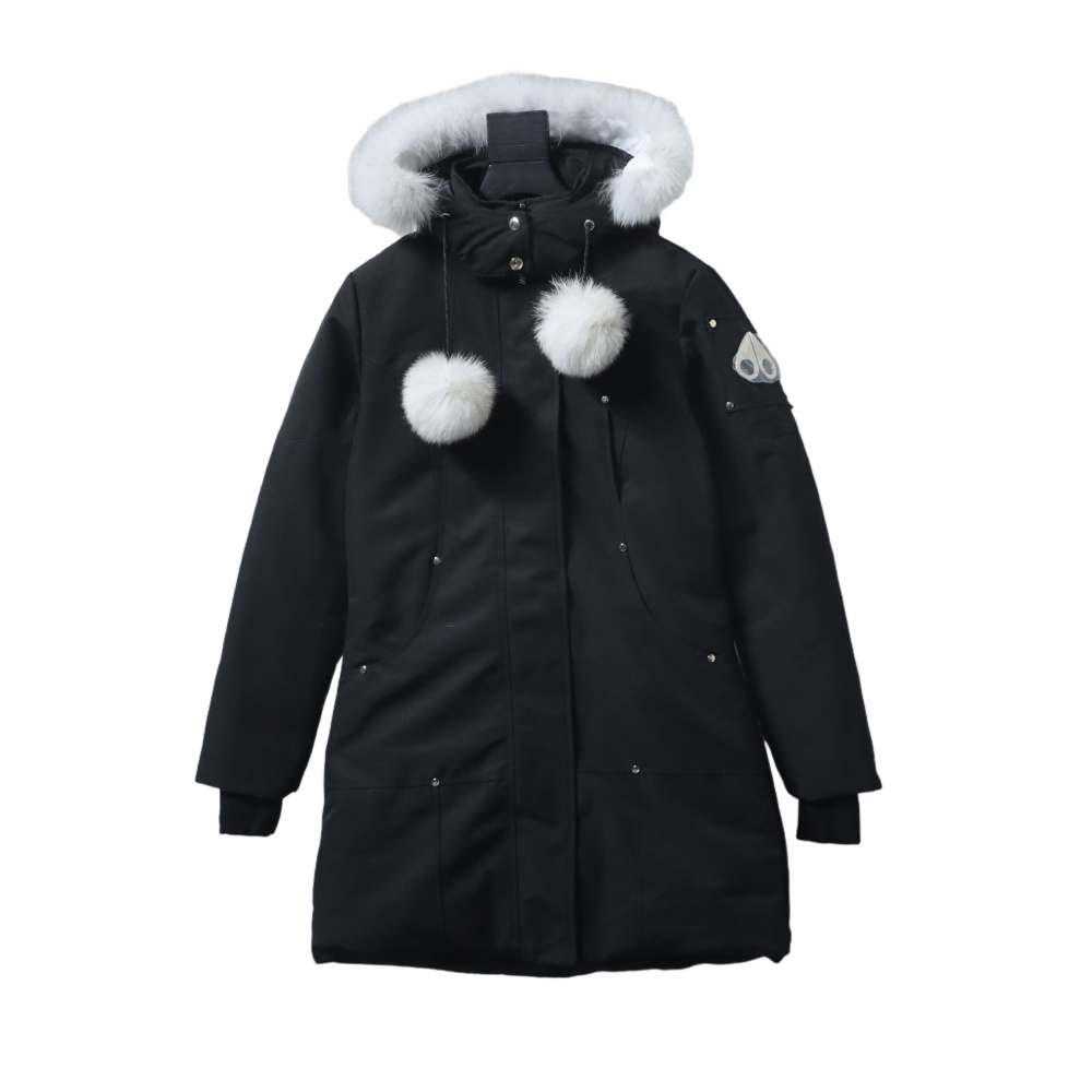 Moose Knuckles Women's Debbie Down Bomber Jacket W/ Fur Black