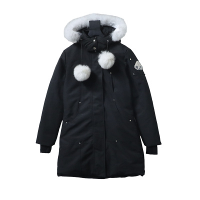 Moose Knuckles Women's Debbie Down Bomber Jacket W/ Fur Black 01