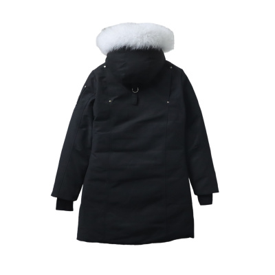 Moose Knuckles Women's Debbie Down Bomber Jacket W/ Fur Black 02