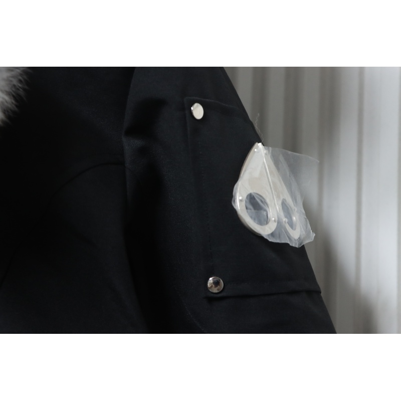 Moose Knuckles Women's Debbie Down Bomber Jacket W/ Fur Black