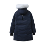 Moose Knuckles Women's Debbie Down Bomber Jacket W/ Fur Navy Blue