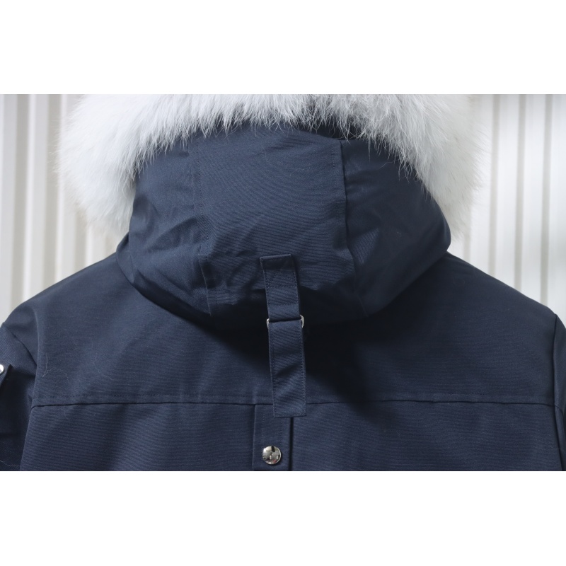 Moose Knuckles Women's Debbie Shearling Bomber Jacket Dark Blue With A Pom-Pom