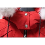 Moose Knuckles Women's Debbie Shearling Bomber Jacket Red With A Pom-Pom