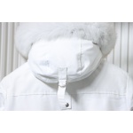 Moose Knuckles Women's Debbie Shearling Bomber Jacket White With A Pom-Pom