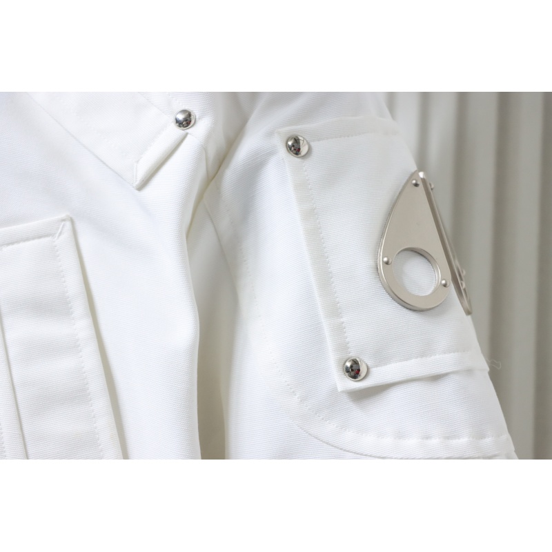 Moose Knuckles Women's Debbie Shearling Bomber Jacket White With A Pom-Pom