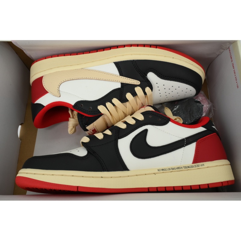 LJR Batch Travis Scott x Air Jordan 1 Black White Red Hook DM7866-166