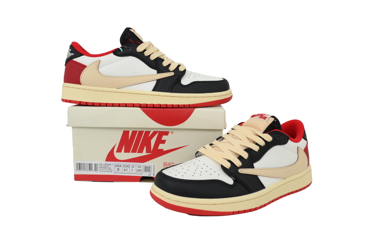 LJR Batch Travis Scott x Air Jordan 1 Black White Red Hook DM7866-166