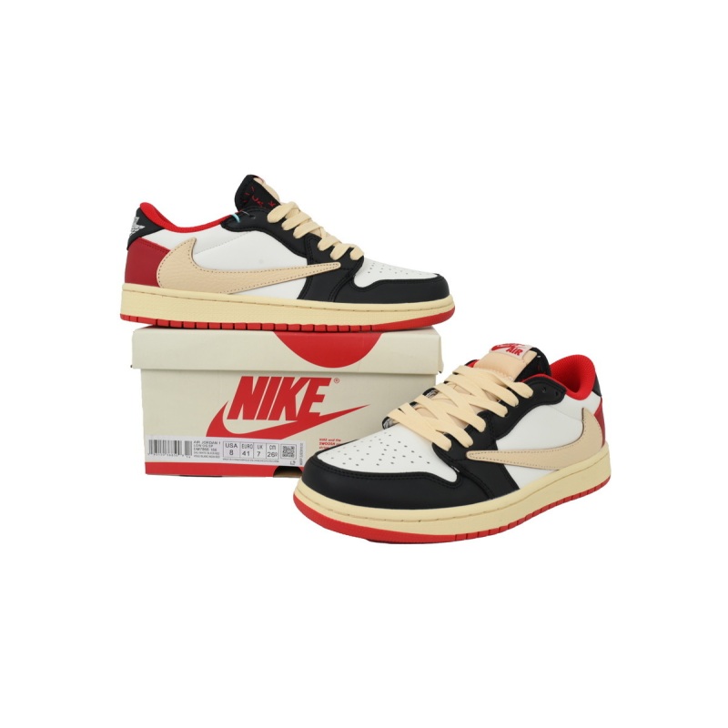 LJR Batch Travis Scott x Air Jordan 1 Black White Red Hook DM7866-166