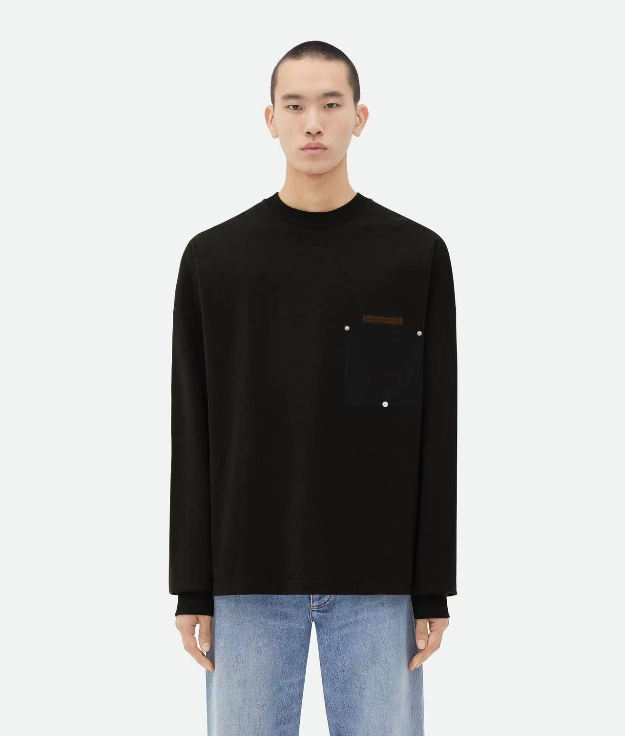 Bottega Veneta 24FW Studded Pocket Loose Long Sleeve Black