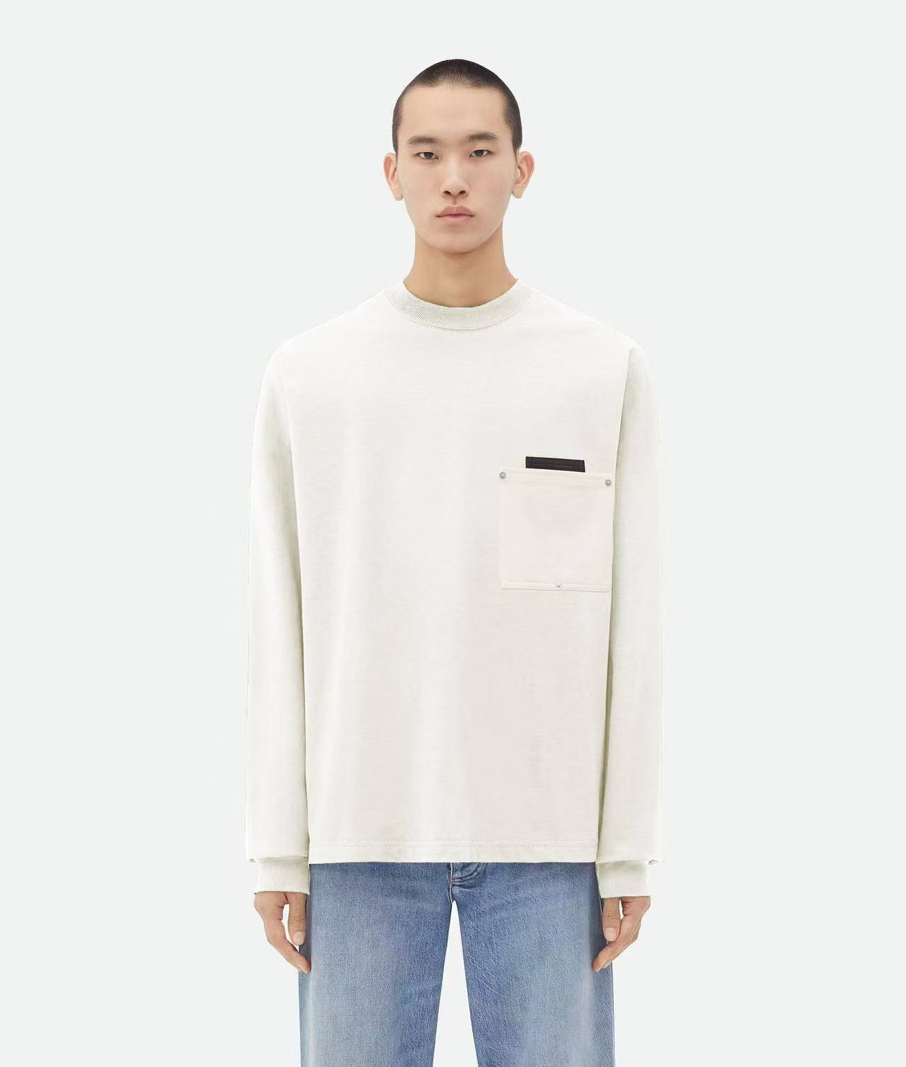 Bottega Veneta 24FW Studded Pocket Loose Long Sleeve White