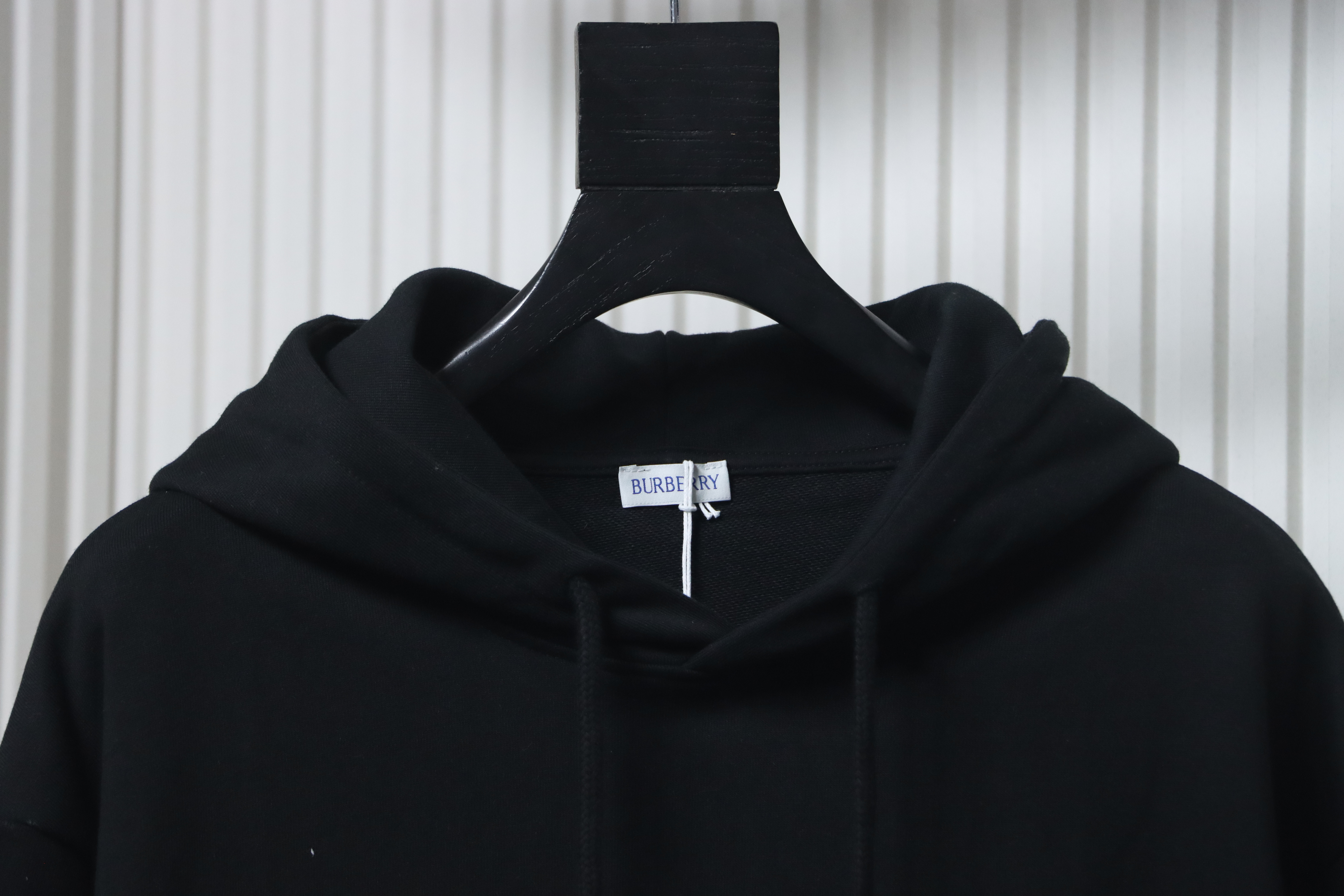 Burberry 25FW Warhorse Check Logo Embroidered Hoodie Black