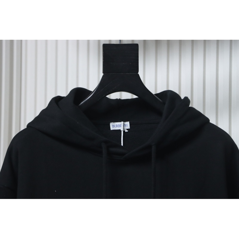 Burberry 25FW Warhorse Check Logo Embroidered Hoodie Black
