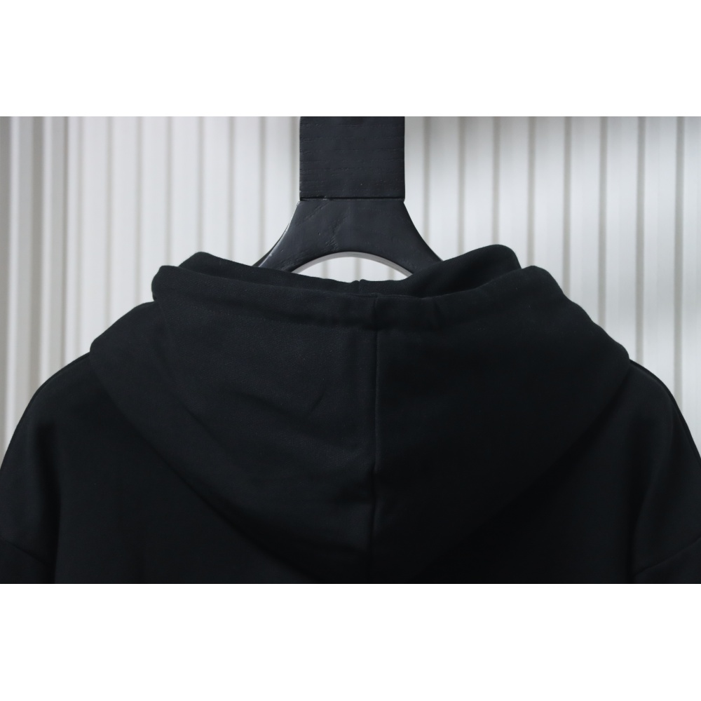 Burberry 25FW Warhorse Check Logo Embroidered Hoodie Black