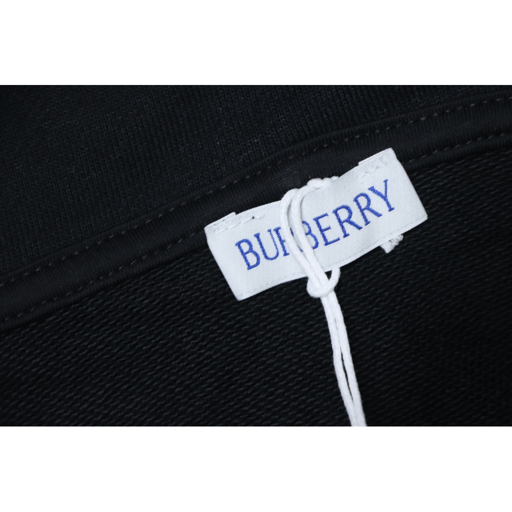 Burberry 25FW Warhorse Check Logo Embroidered Hoodie Black