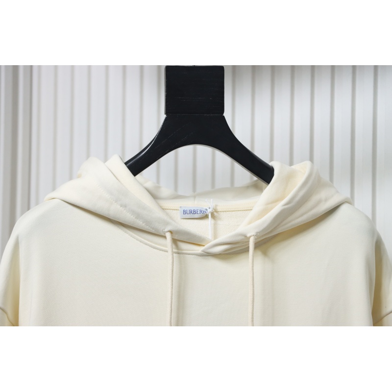 Burberry 25FW Warhorse Check Logo Embroidered Hoodie White