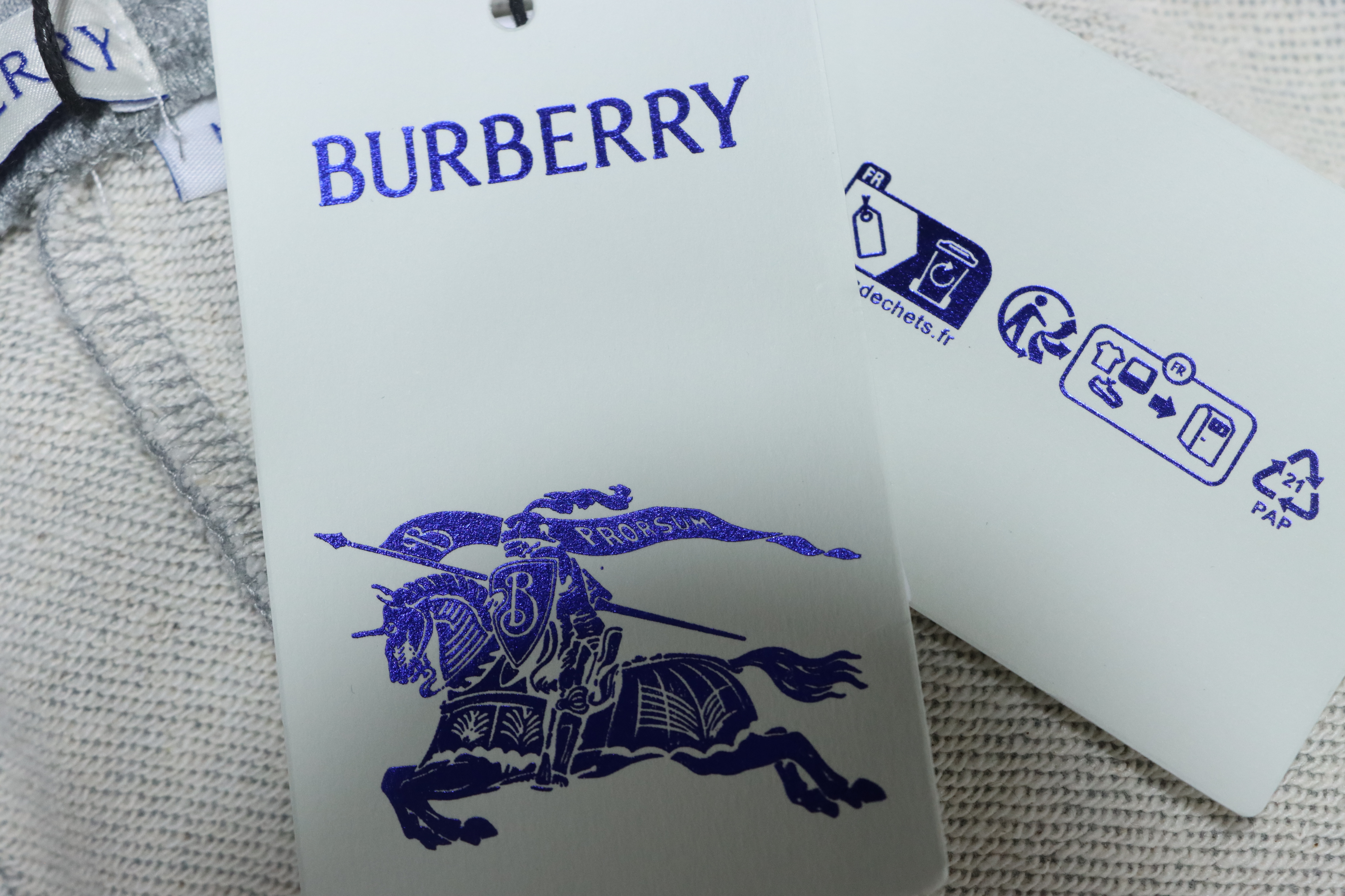 Burberry Diamond-patterned Webbing Pants Grey