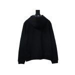 Burberry Logo Check Hooded Zip-Up Sweatshirt Black