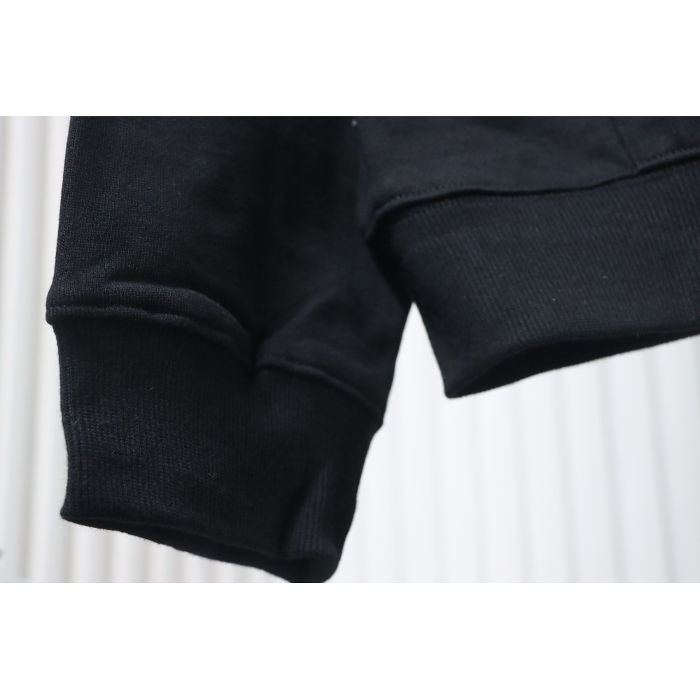 Burberry Logo Check Hooded Zip-Up Sweatshirt Black