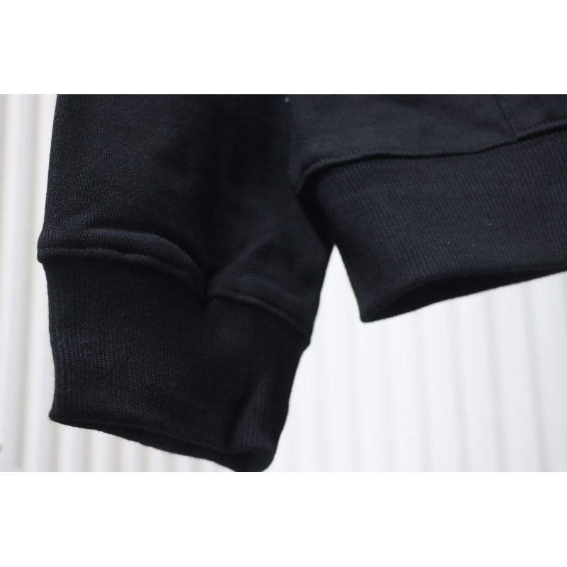 Burberry Logo Check Hooded Zip-Up Sweatshirt Black