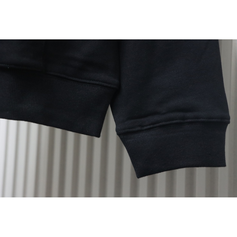 Burberry Logo Check Hooded Zip-Up Sweatshirt Black