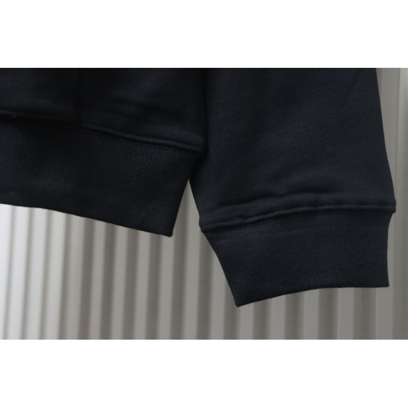Burberry Logo Check Hooded Zip-Up Sweatshirt Black