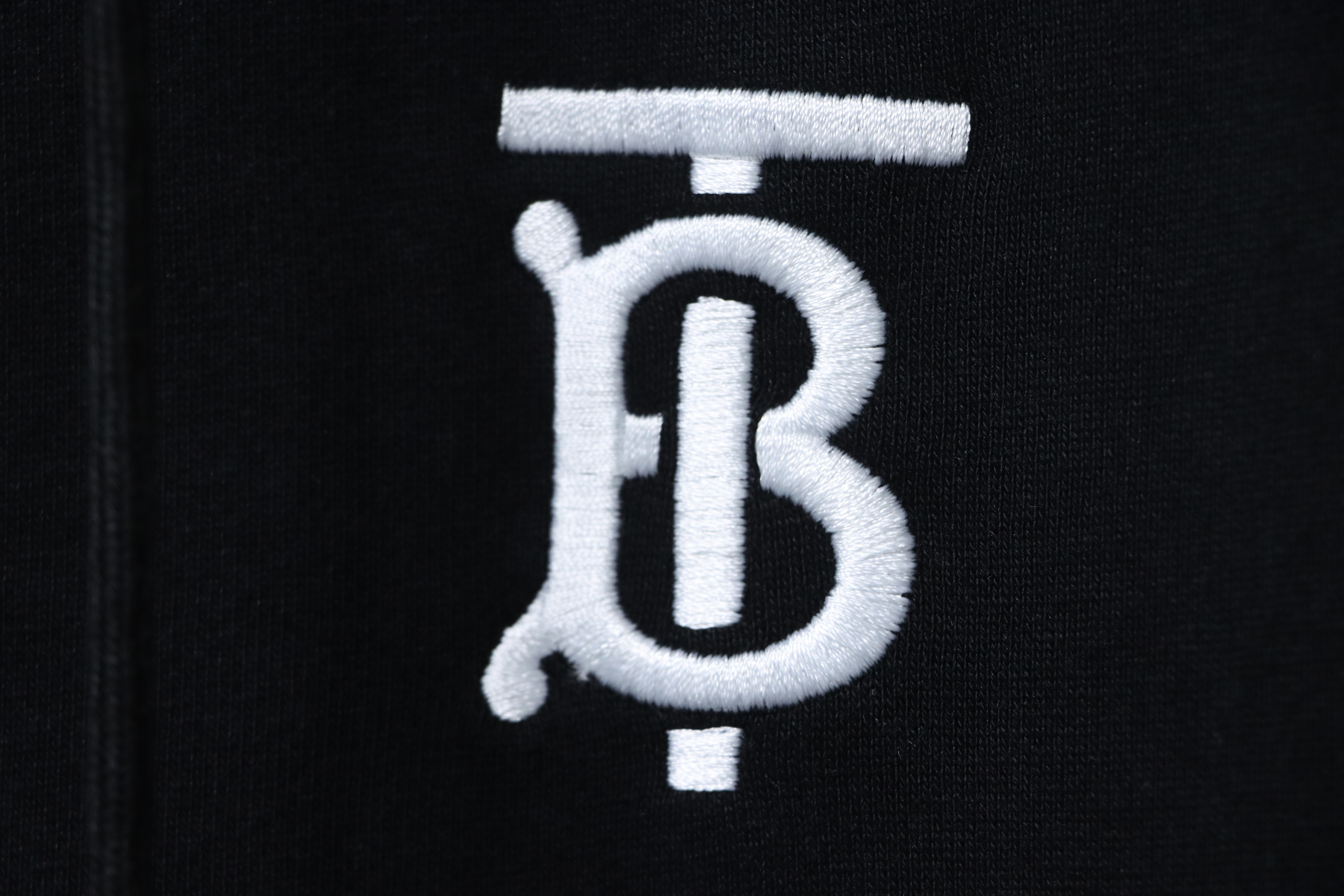 Burberry Logo Check Hooded Zip-Up Sweatshirt Black