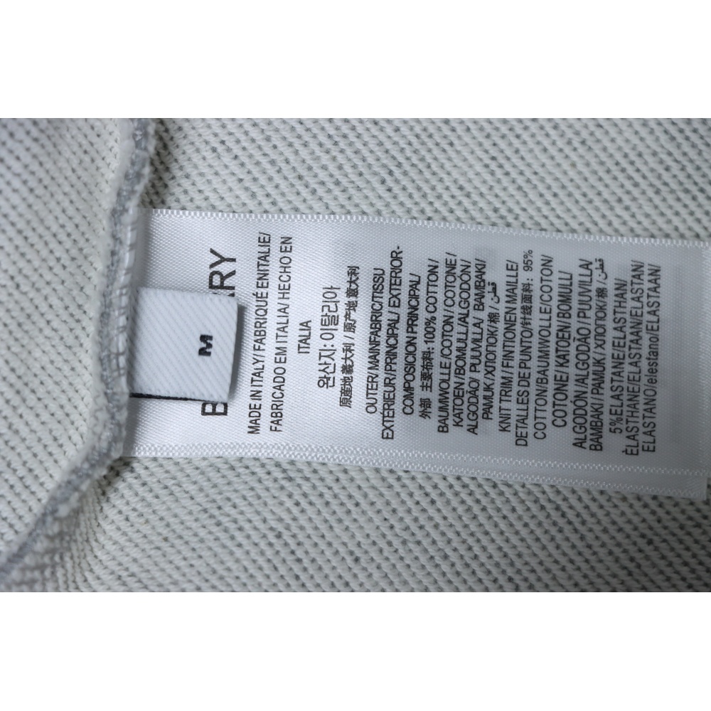 Burberry Logo Check Hooded Zip-Up Sweatshirt Grey