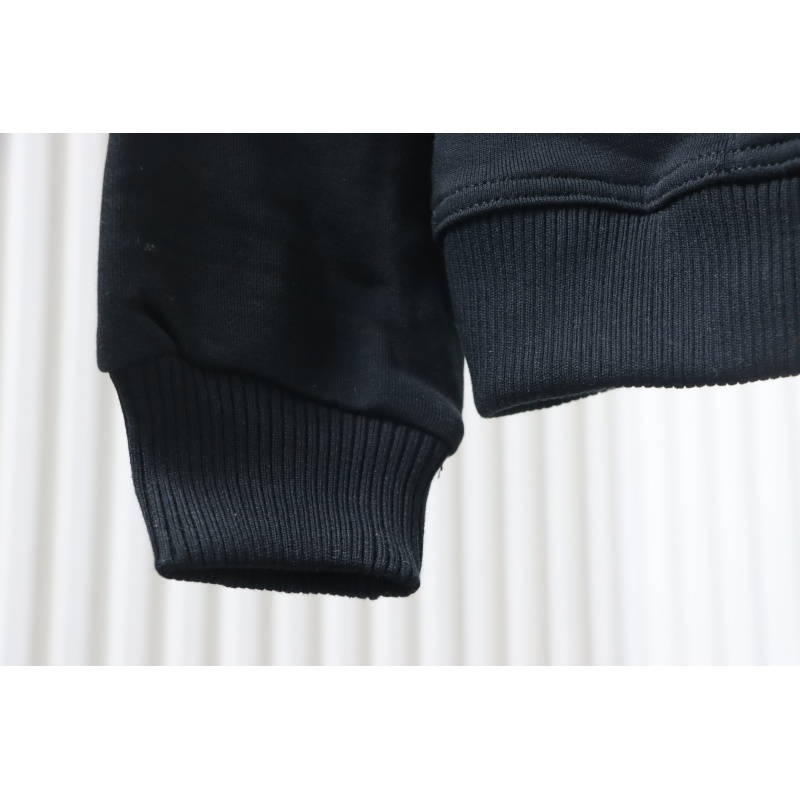 Burberry Plaid Panel Zip-Up Hooded Jacket Black