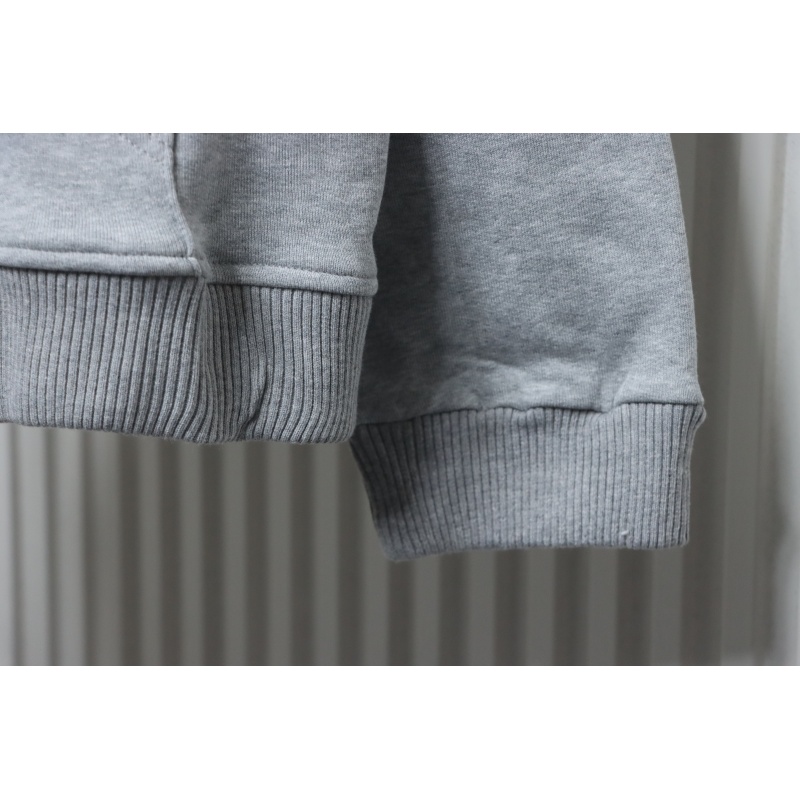 Burberry Plaid Panel Zip-Up Hooded Jacket Grey