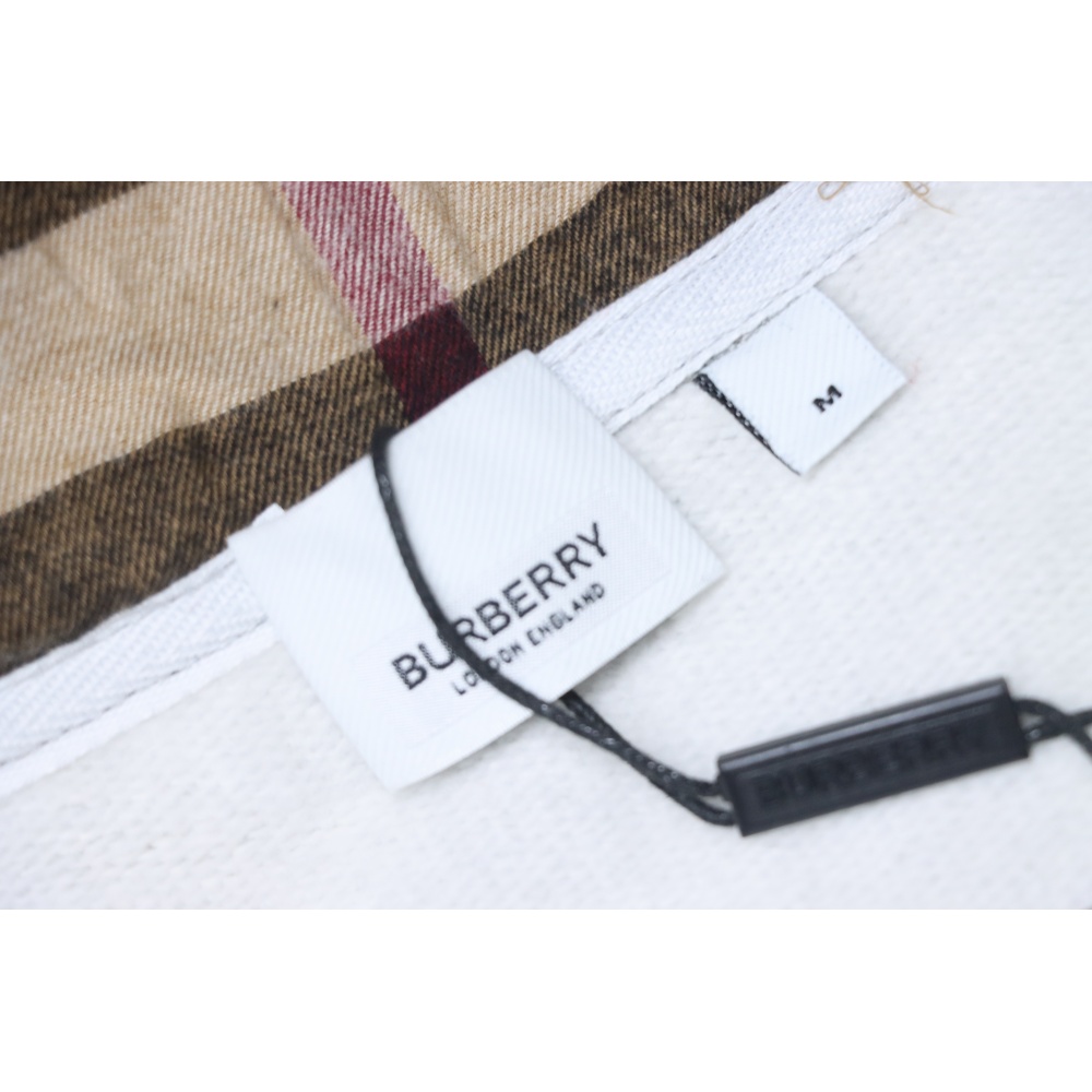 Burberry Plaid Panel Zip-Up Hooded Jacket Grey