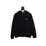Burberry Warhorse Cross-Stitch Zippered Hooded Jacket Black